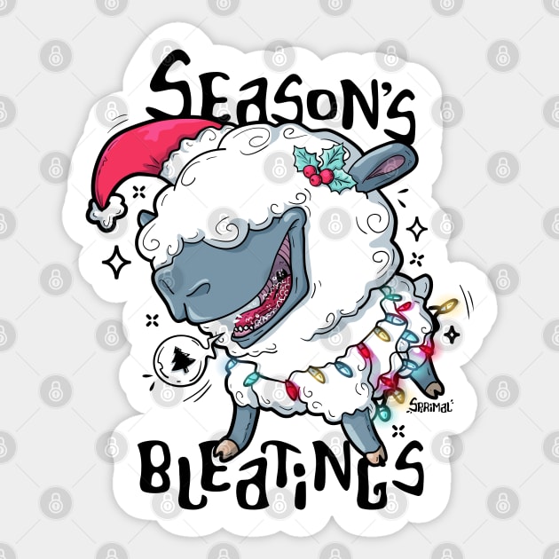 Season's bleatings sheep Christmas pun Sticker by SPIRIMAL